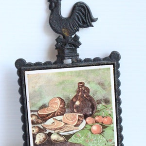 Rooster Kitchen Trivet, rooster hot plate, rooster kitchen item, ceramic hot plate, vintage kitchenware, rooster kitchenware, rooster gift