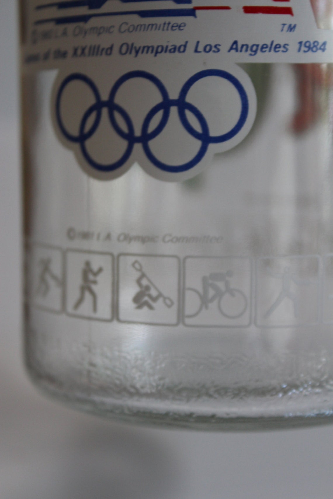 M & M Olympics Glass Jar Vintage Glass Jar 1984 Los Angeles Etsy