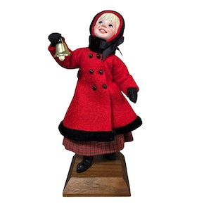 Simpich 2003 Character Doll Blond Girl Smile Bell Ringer Christmas Caroler Child