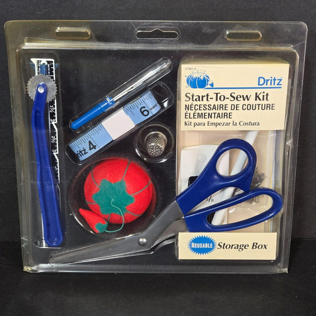 thumbnail image 2 of Dritz Darice 27081-6 Start-to-sew Kit Assorted Wheel Dritz Darice Start-to-Sew Kit - Beginner Sewing Supplies In Reusable Storage Box Start To Sew Essentials 2 of 11