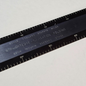 Vintage Airplane Nautical Navigation Tool Straightedge Folding Scale ...