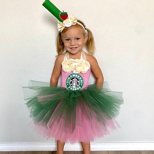 Frappuccino Inspired Tutu Dress with Matching Headband