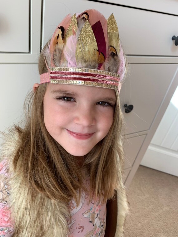 Elegant Pale Pink Feather Headband with Gold Accents Pink – Julep Hat Designs main image 2