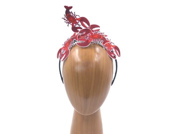 Converteerbare Red Lobster-hoofdband: surrealistische popart-fascinator
