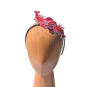 Ready-to-Ship Red Lobster Headband - Inspired by Salvador Dali, Isabella Blow, and Lady Gaga pinup retro childrens womens kids