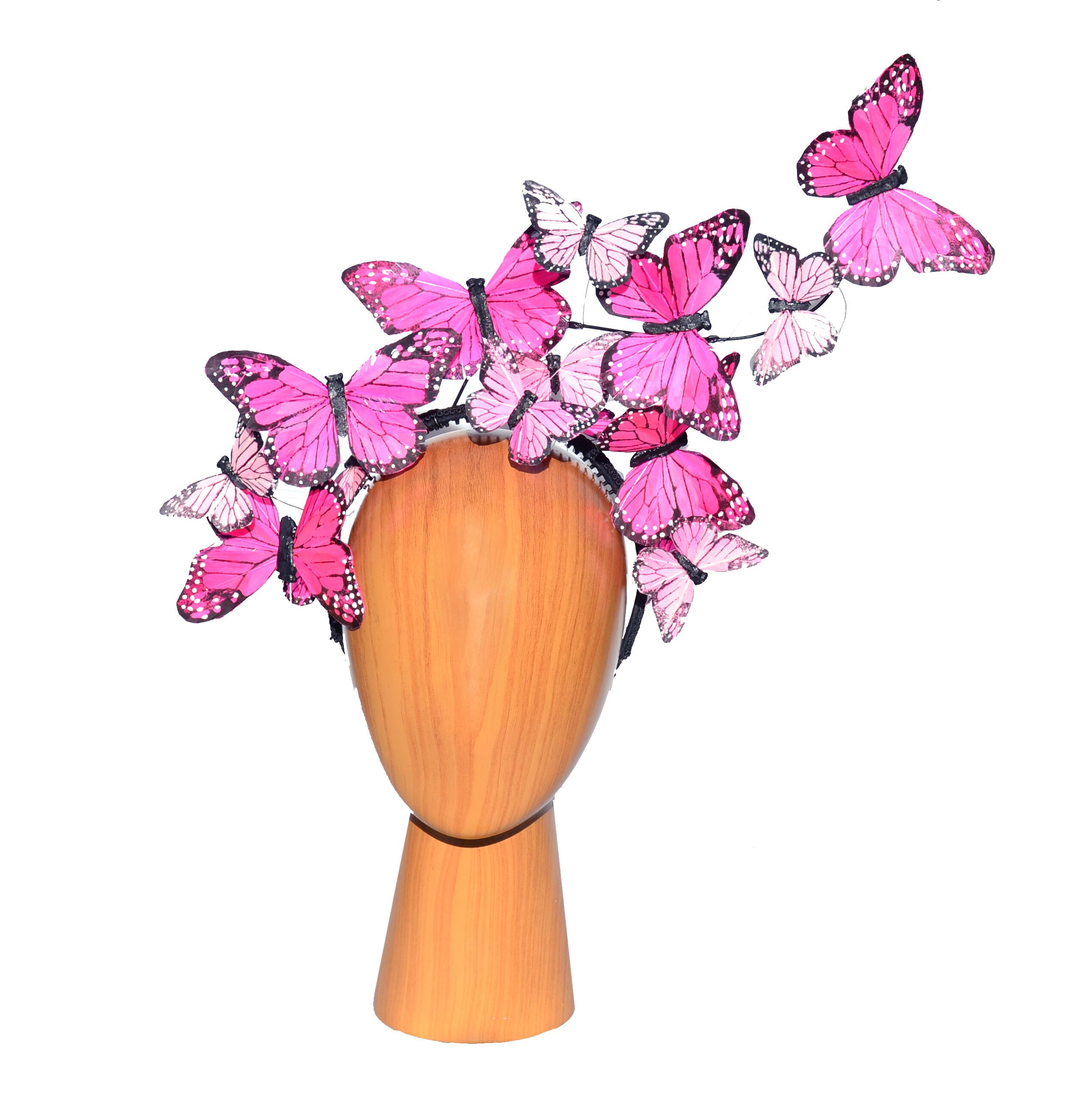 9811 Pink Butterfly Headband For Women, Monarch Fascinator Hair Accessory, Butterfly Fascinator - Etsy main image 2