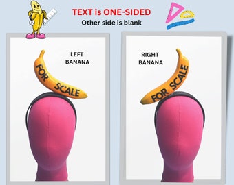 Banana FOR SCALE Stirnband | Internet Lineal Meme | Reddit Gag Geschenk | Fascinator Kostüm Club Kid Pop Surrealismus Obst Essen