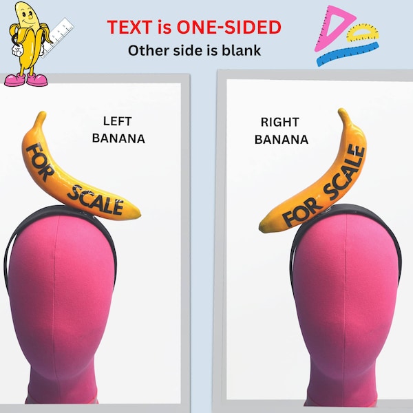 Bandeau FORME ÉCHELLE banane | Internet Ruler Meme | Cadeau bâillon Reddit | Bisou Costume Club Kid Pop Surréalisme Fruit Food