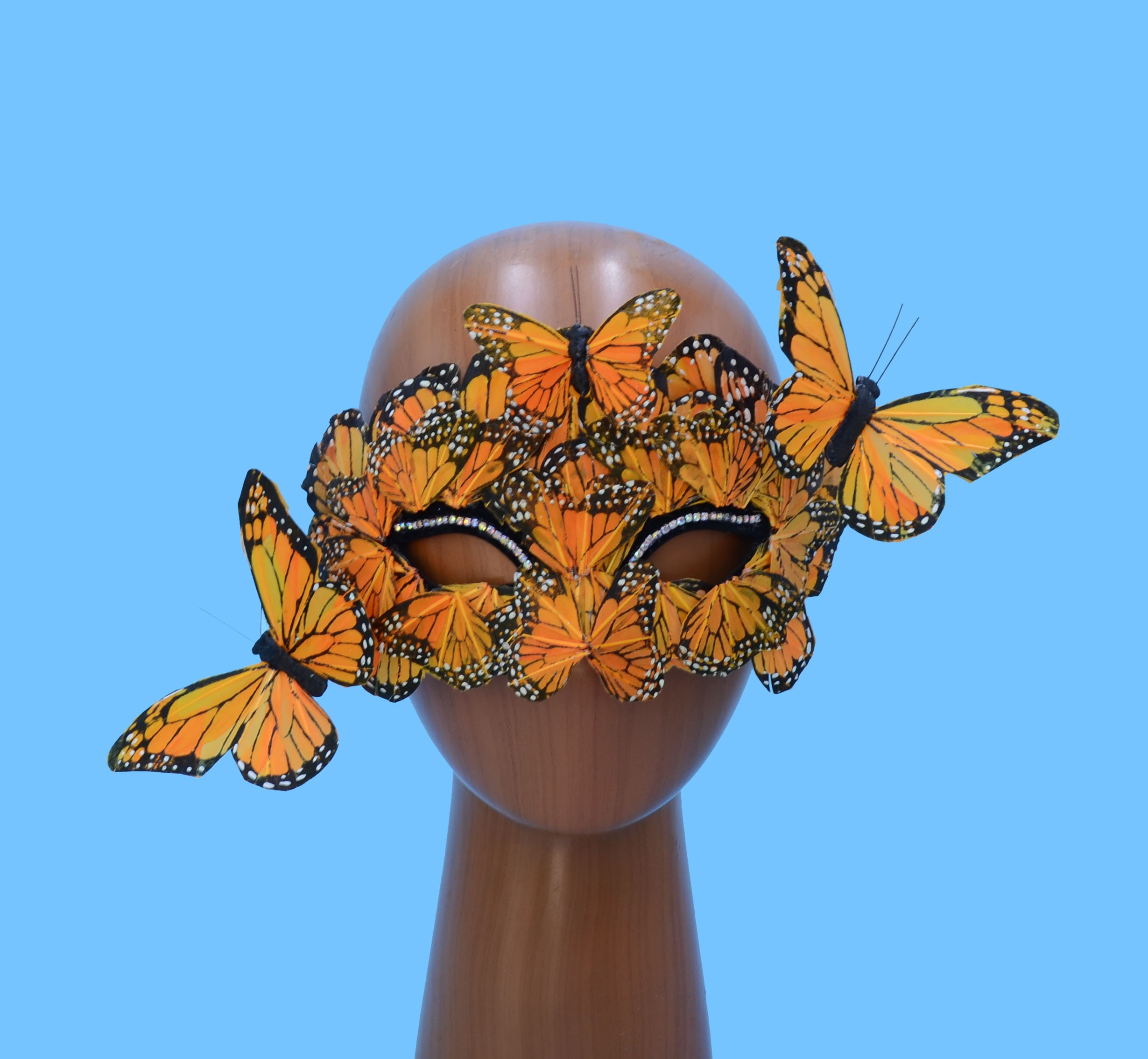 Custom Butterfly Masquerade Mask Feathers & Etsy