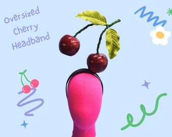 Kirsch Fascinator Haarband - Glitzer Obst Hut mit Schleier - Pinup Kostüm Kopfschmuck - Retro Burlesque Accessoire - Obst Kostüm