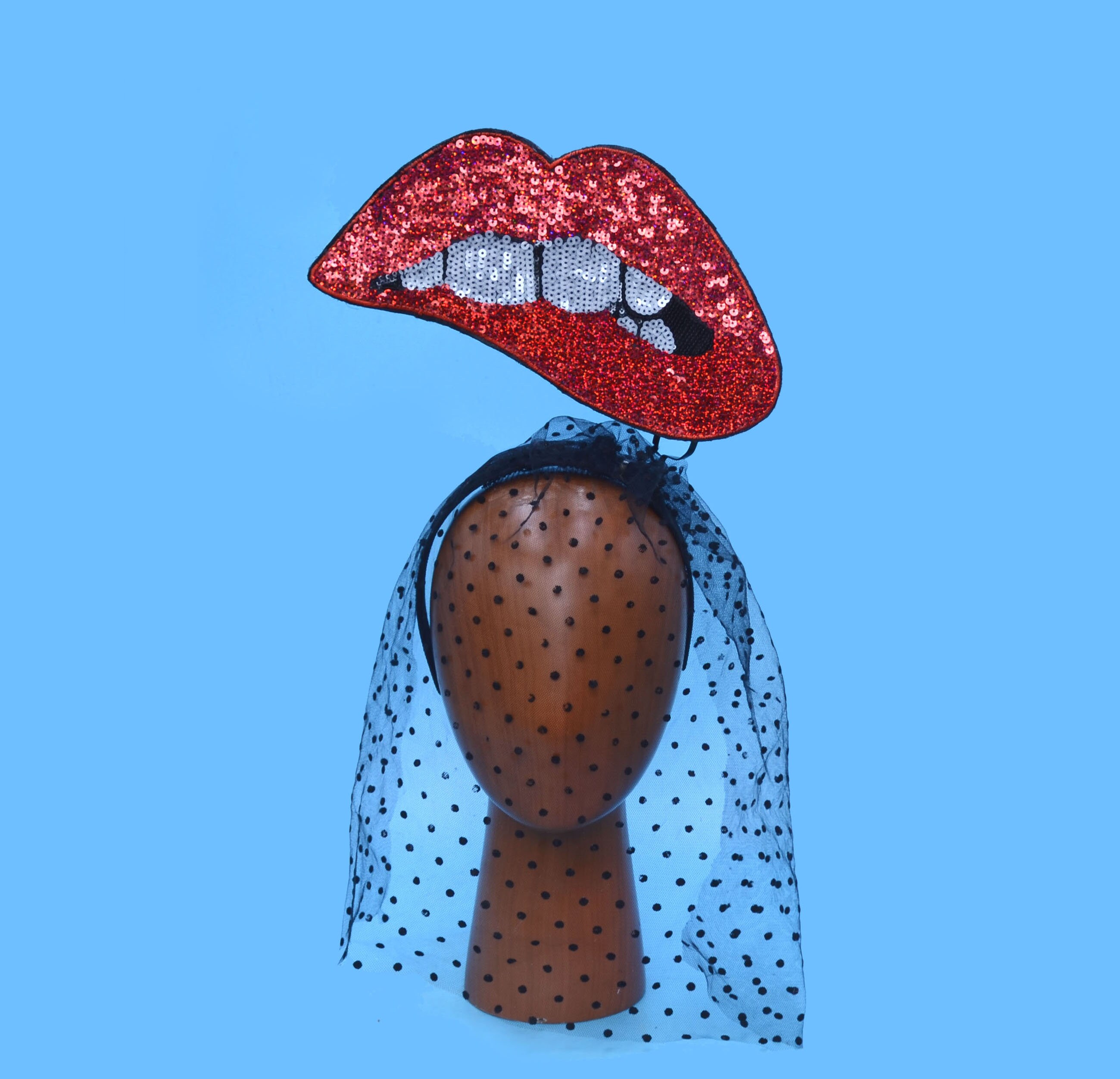 Art Deco kiss Lips fascinator Kiss Lips Fascinator - Etsy main image 4