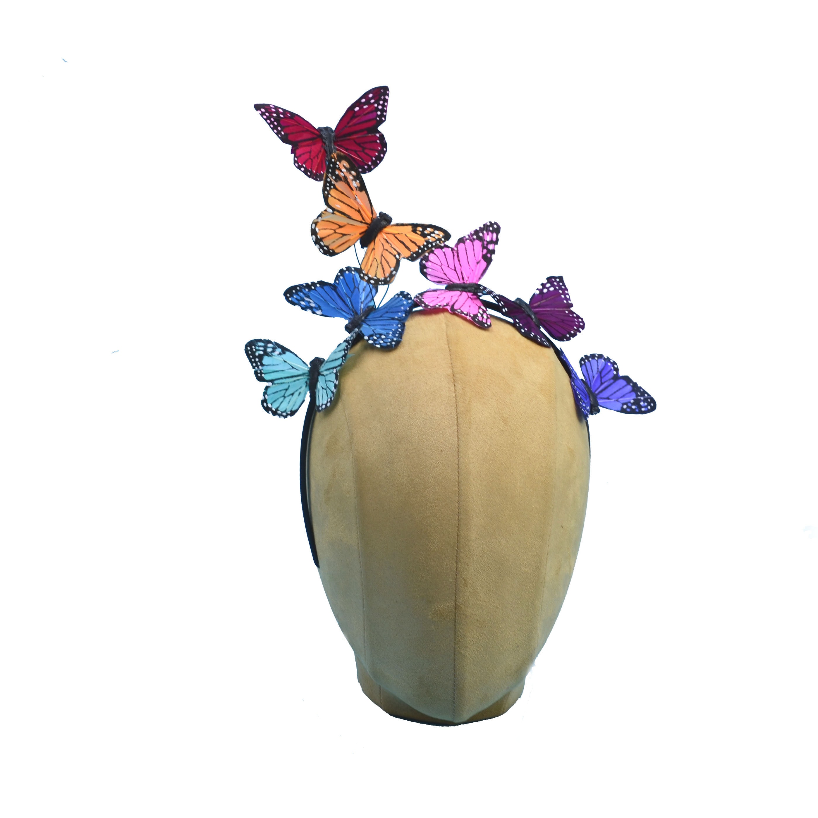 Rainbow Butterfly Headband Fascinator 