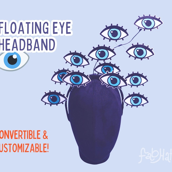 Surreal Blue Eye Headdress: Avant-Garde Fascinator