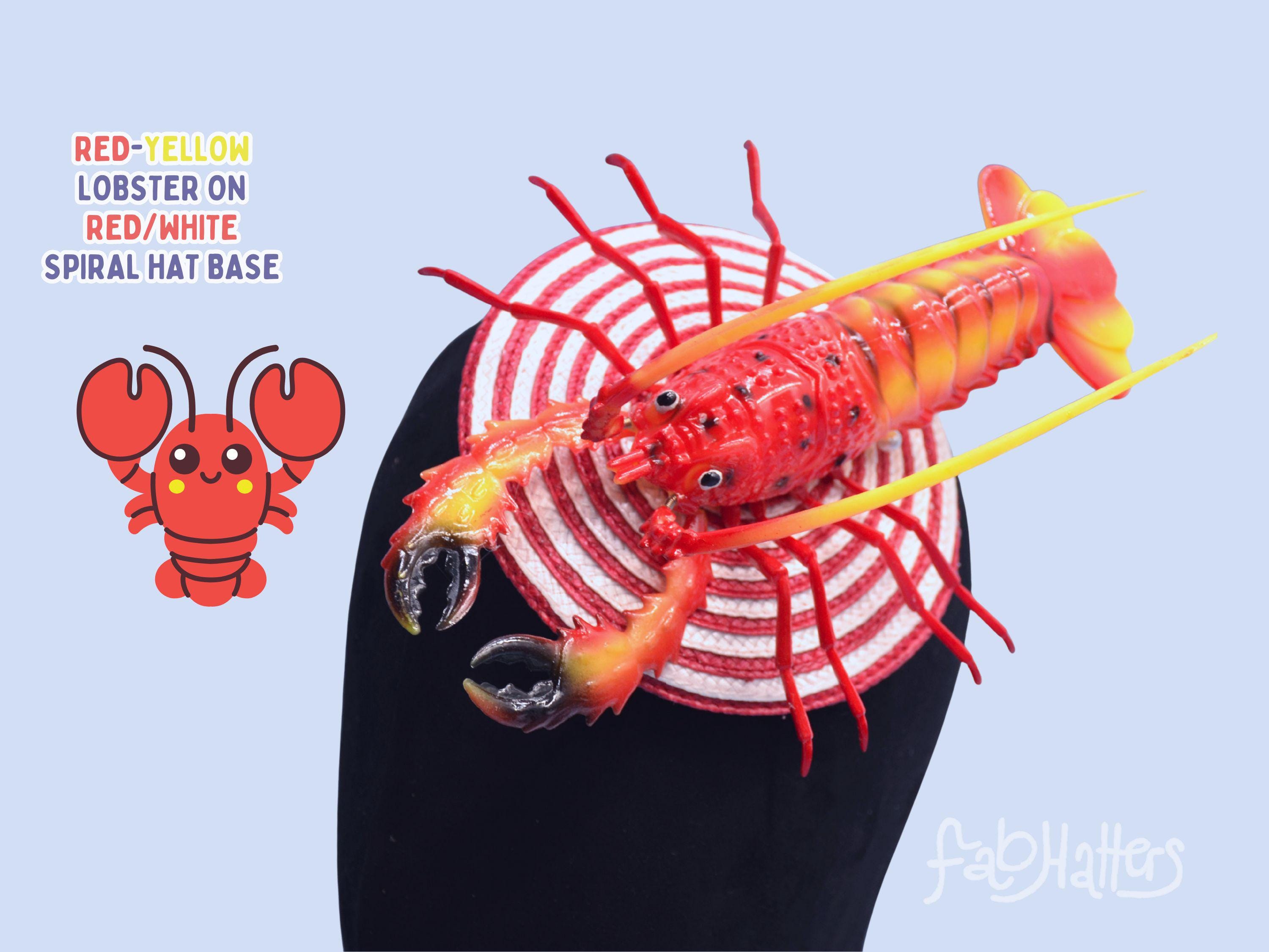 Surreal Red Lobster on Woven Black and White Swirl Straw  display picture 2