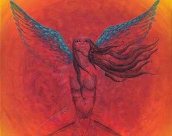 Angel print, Angel art print, Fantasy art print, Fantasy print, Angel wings art, Angel wings print, Healing art