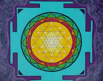 Sri yantra print, Sacred geometry print, Sacred geometry painting, Sri yantra art print, Mandala, Lakshmi, Lakshmi yantras, Sacred art