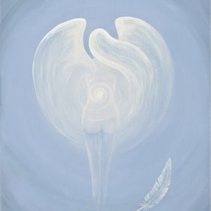 Angel print, angel art, angel artwork, religious wall art, religious gifts, angel wings, feather art print, sacred, altar