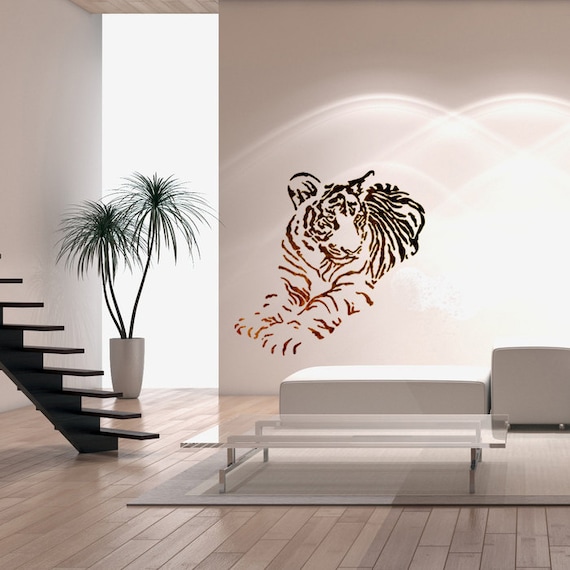 Stencil da parete Modello di stencil per aerografo di grandi dimensioni  Tiger Animal per decorazioni fai-da-te -  Italia