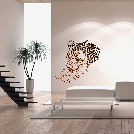Wall Stencils Large Size Airbrush Stencil Template Tiger - Etsy Wall Stencils Large Size Airbrush Stencil Template Tiger - Etsy