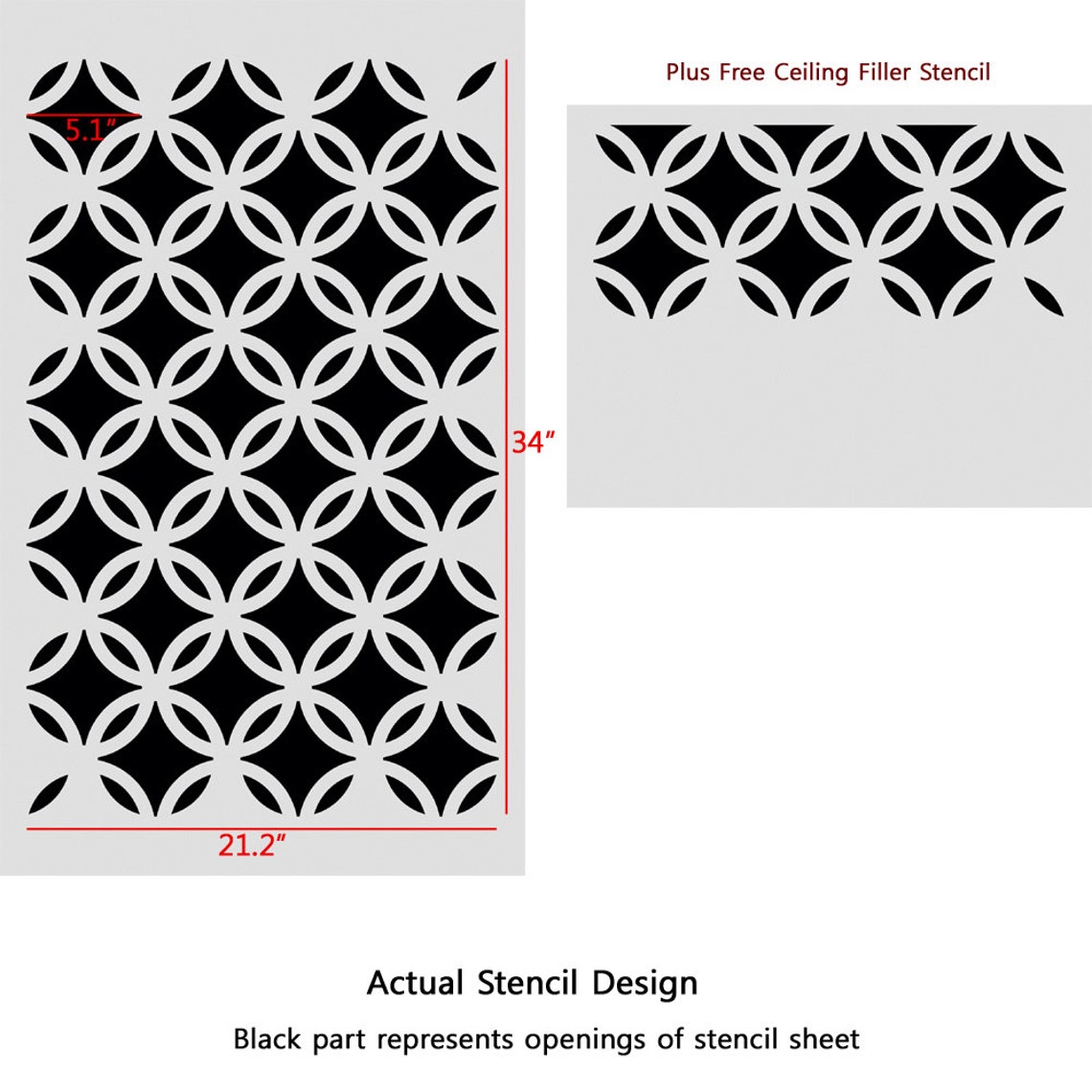 Moroccan Wall Stencil Lattice Circle Allover Pattern for DIY Etsy