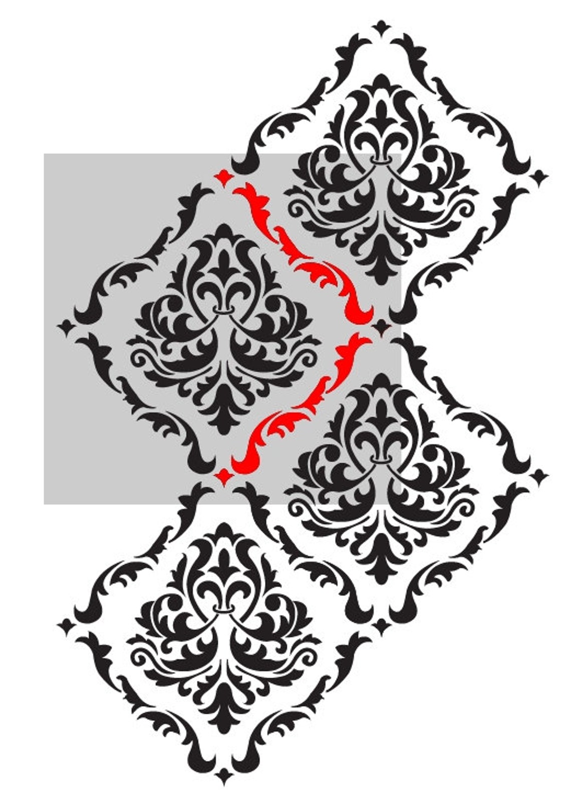 Damask Wall Stencil Belita, Allover Reusable Pattern for DIY Decor - Etsy