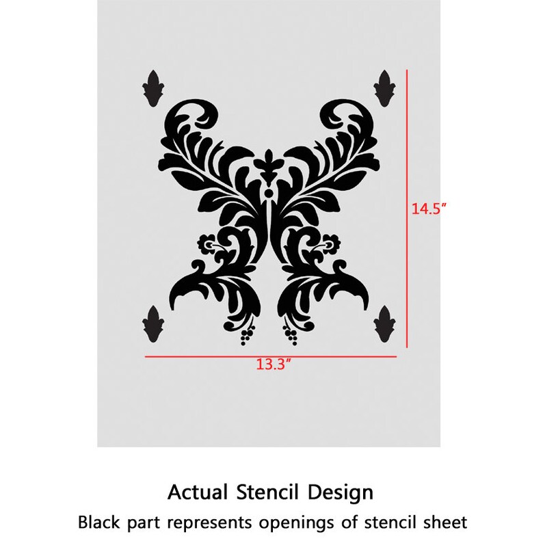 Reusable Damask Stencil Juana Instead of Wallpaper for DIY Wall Decor ...