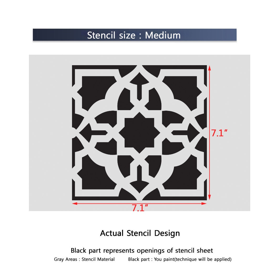 Wall Stencils Damask Tile Stencil for DIY Decor Faux Reusable Template ...