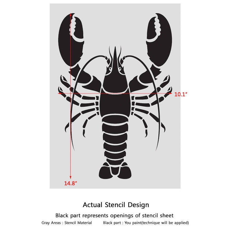 Lobster Wall Stencil Reusable Stencils Even Better Than Wall - Etsy