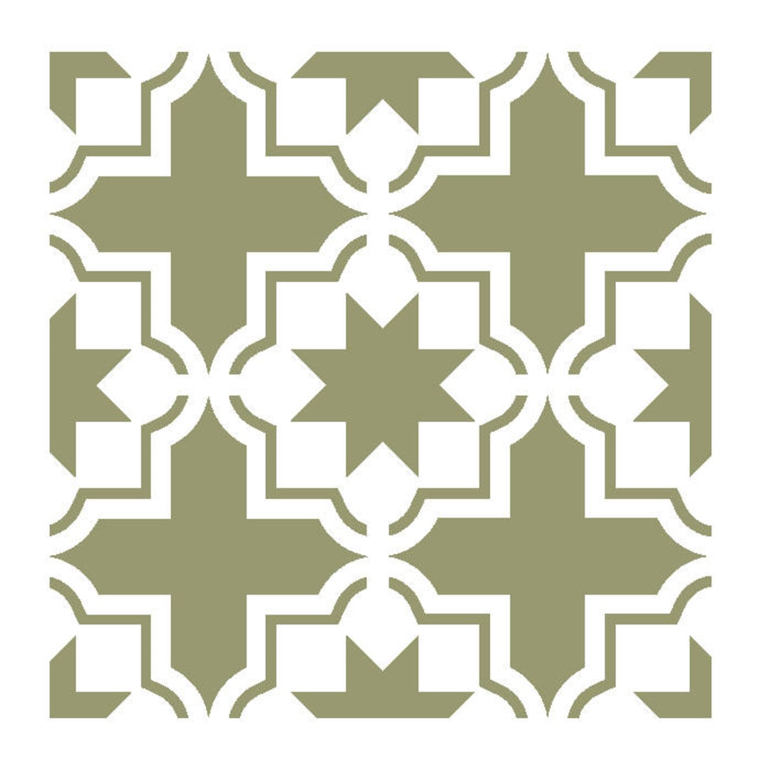 Wall Moroccan Tile Stencil T0059 for DIY Wall Decor Furniture Floor ...