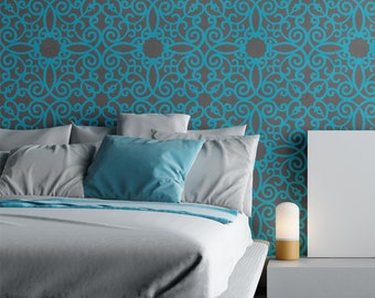 Wall Stencil Pattern Kalaat, Allover Stencil for Modern Wall Painting Decor