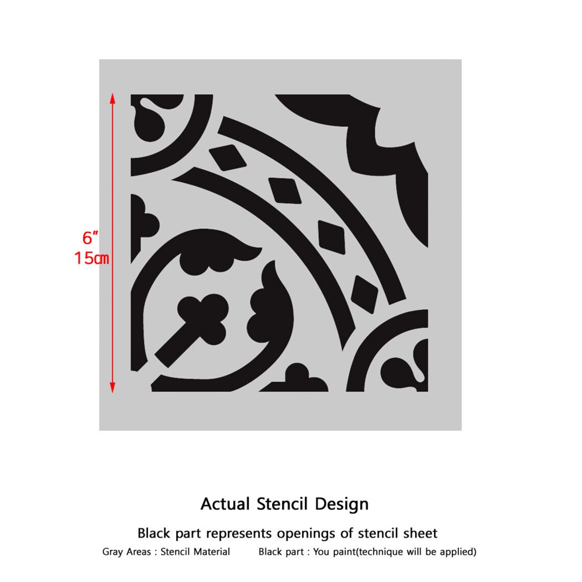 Wall Moroccan Reusable Tile Stencil T0067 for DIY Wall Decor Furniture ...
