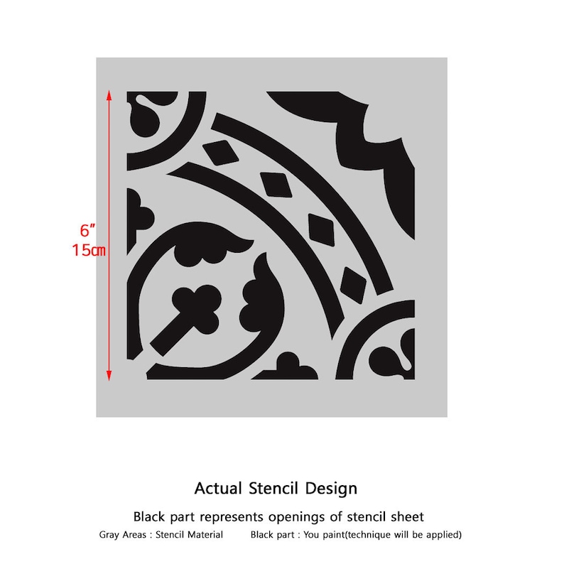 Wall Moroccan Reusable Tile Stencil T0067 for DIY Wall Decor Furniture ...