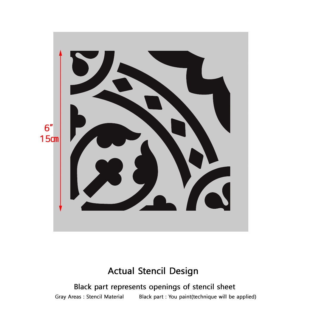 Wall Moroccan Reusable Tile Stencil T0067 for DIY Wall Decor Furniture ...