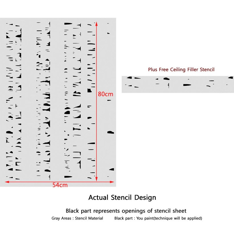 Birch Tree Stencil Reusable Allover Forest Stencils for DIY Home Decoration