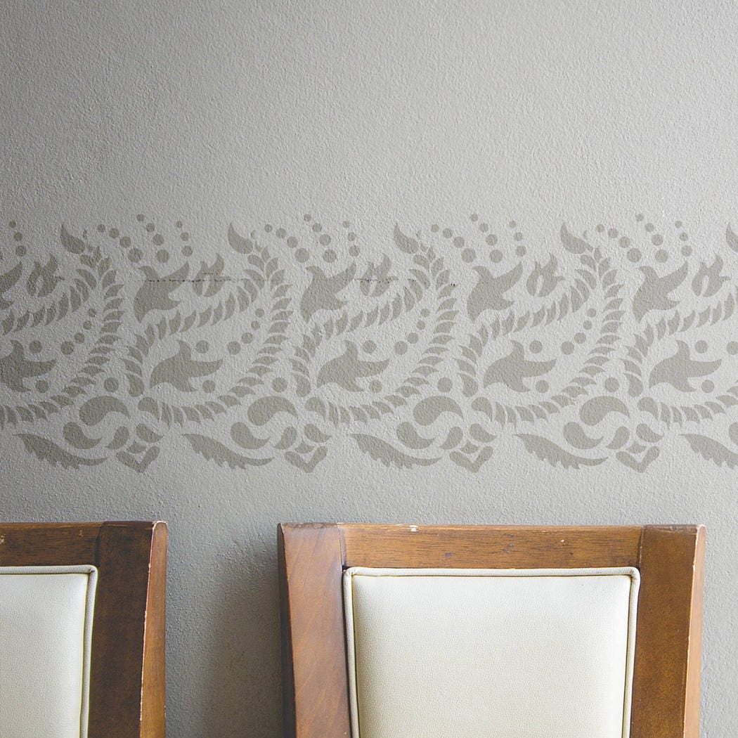 Paisley Wall Border Stencil for DIY Decor - Indian Paisley Design - Etsy