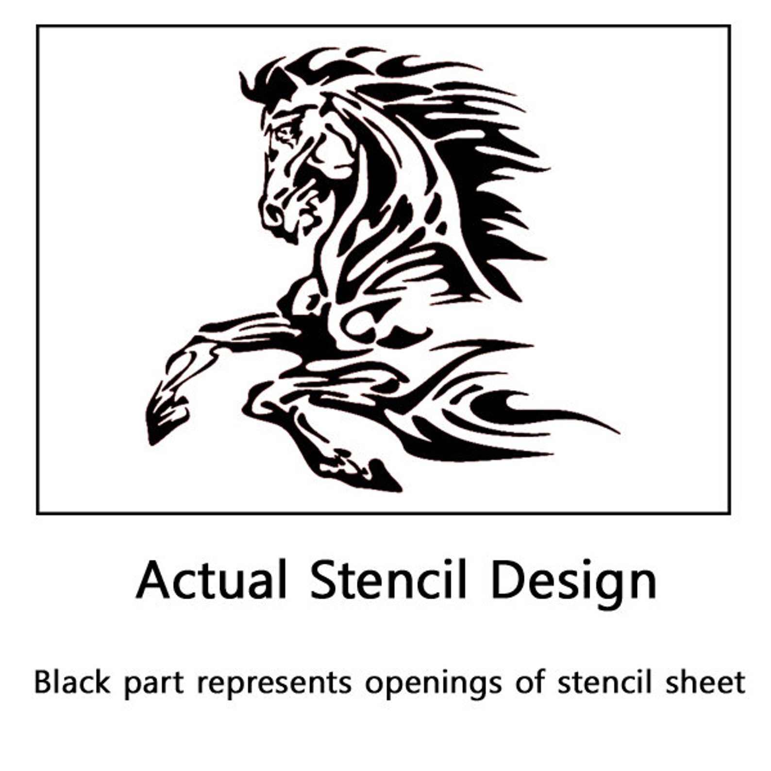 flames stencils l m s size airbrush template flame horse