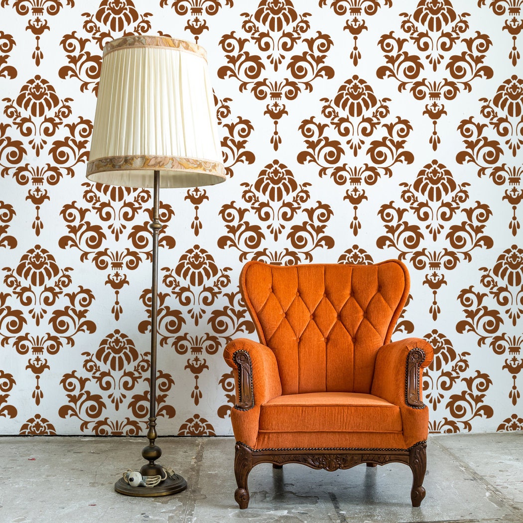 Damask Wall Stencils Duma for Wall Decor DIY Reusable Stencil - Etsy