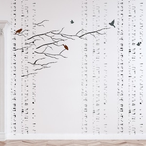 Birches Tree Stencil, Large Reusable Forest Stencils for Walls Home DIY deco
