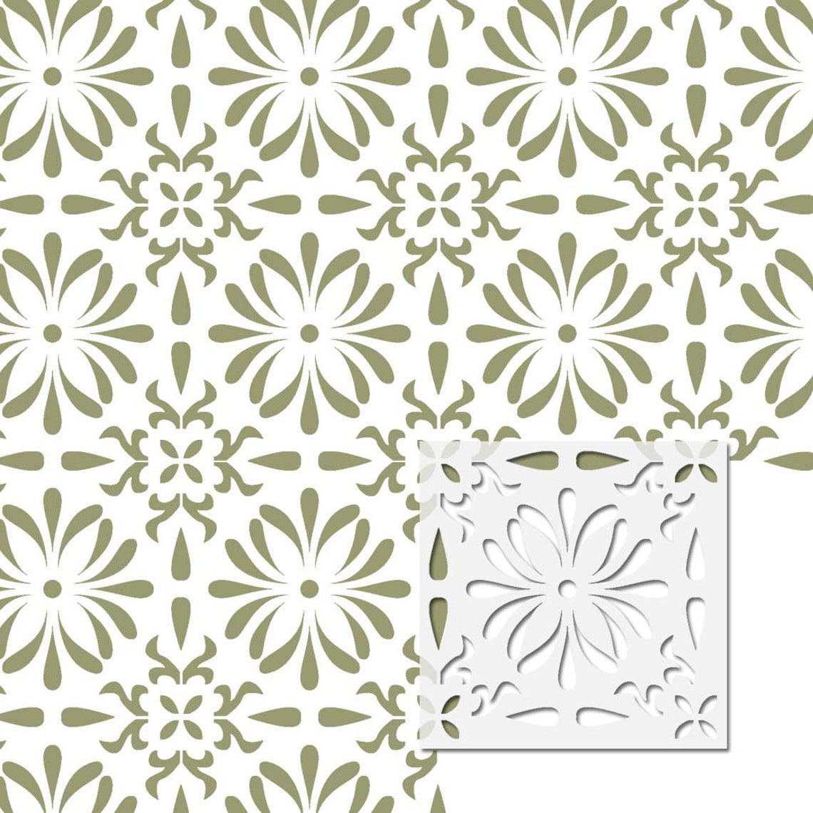 Wall Moroccan Reusable Tile Stencil T0062 for DIY Wall Decor Furniture ...