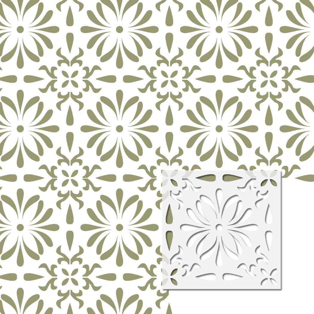 Wall Moroccan Reusable Tile Stencil T0062 for DIY Wall Decor Furniture ...