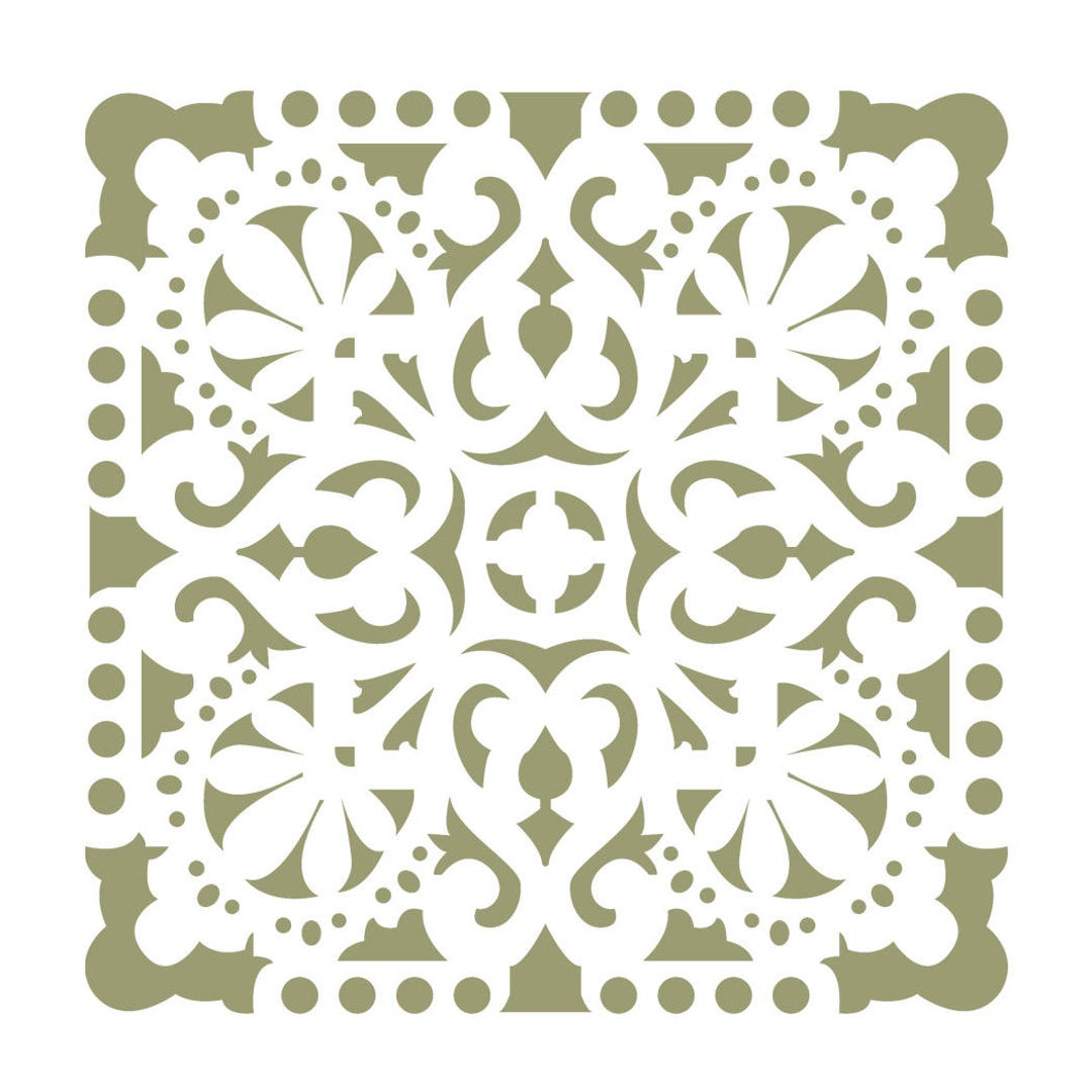 Wall Stencils Damask Tile Stencil for DIY Decor Faux Reusable Template ...