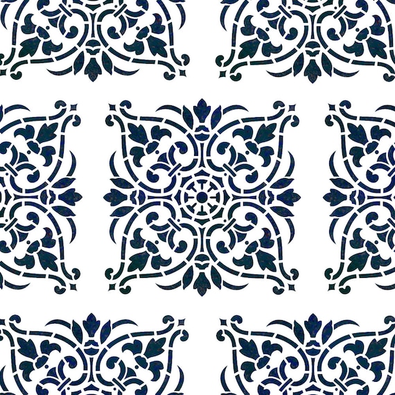 Large Wall Damask Stencils Danielle Reusable Allover Pattern for DIY Wall decor