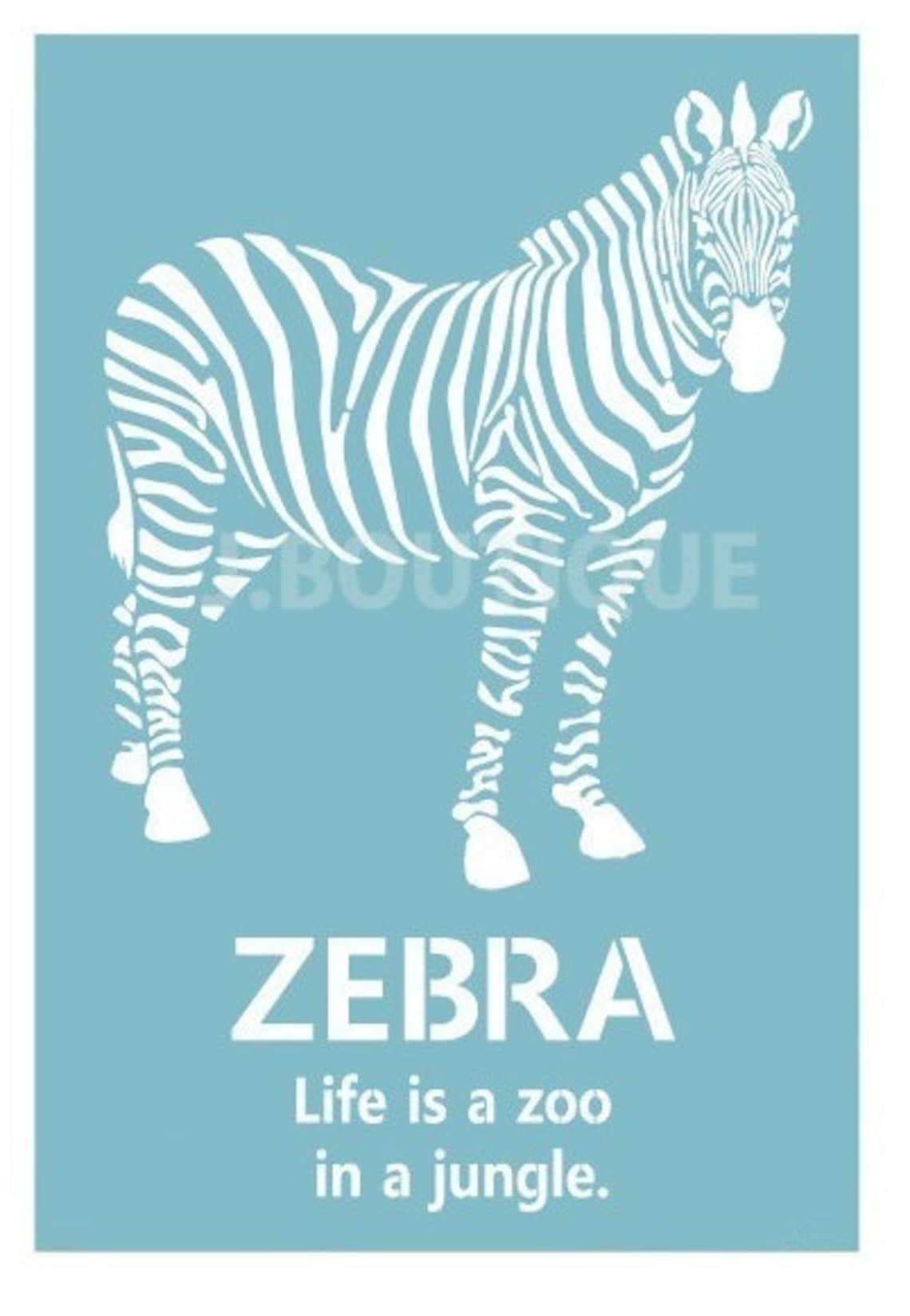 Large Wall Stencils ZEBRA Reusable Airbrush Stencils Better Etsy