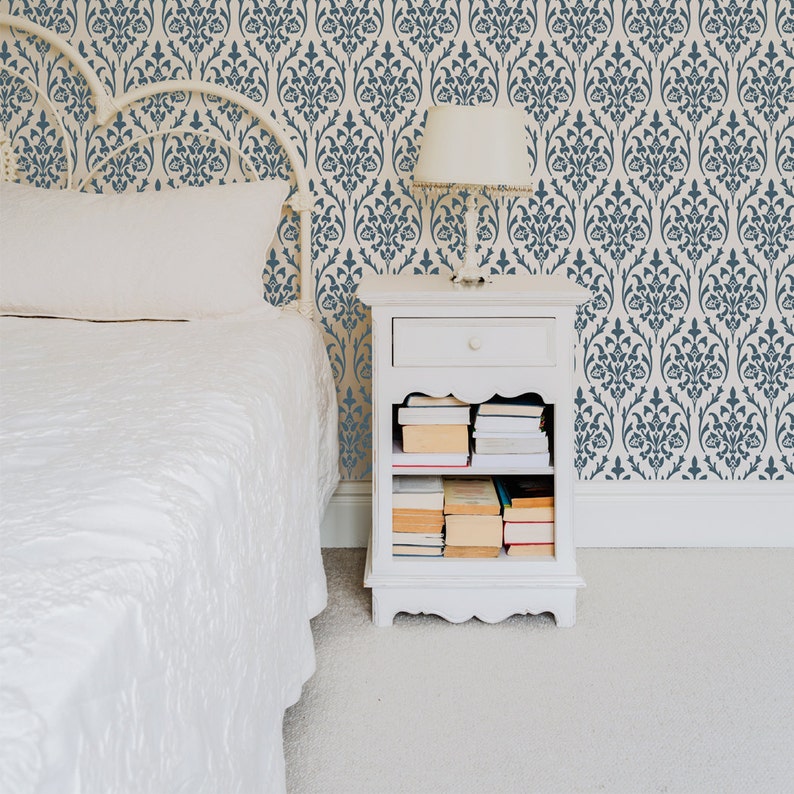 Bernice Damask Wall Allover Stencil for DIY Wall Home Decor - Etsy
