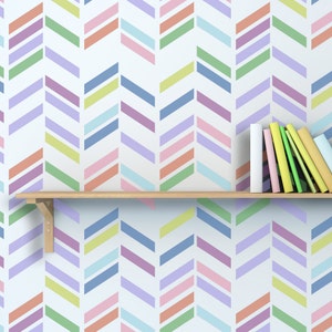 Sillbensmönster Shuffle Allover Wall Stencil Rive för DIY väggdekoration