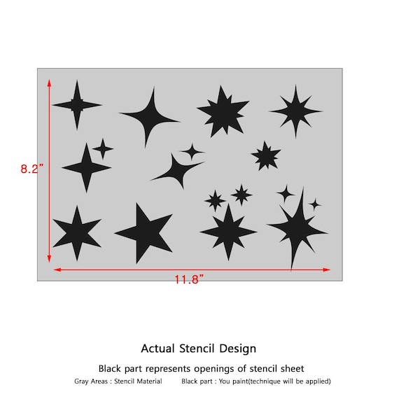 星のステンシル 星空 壁画 アート クラフト エアブラシ ステンシル