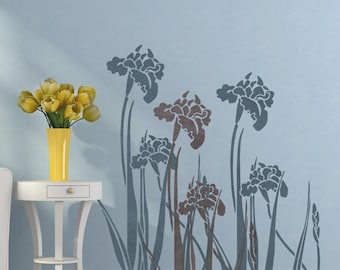 Wall stencil iris - Reusable stencil for easy wall Decor Better than decals