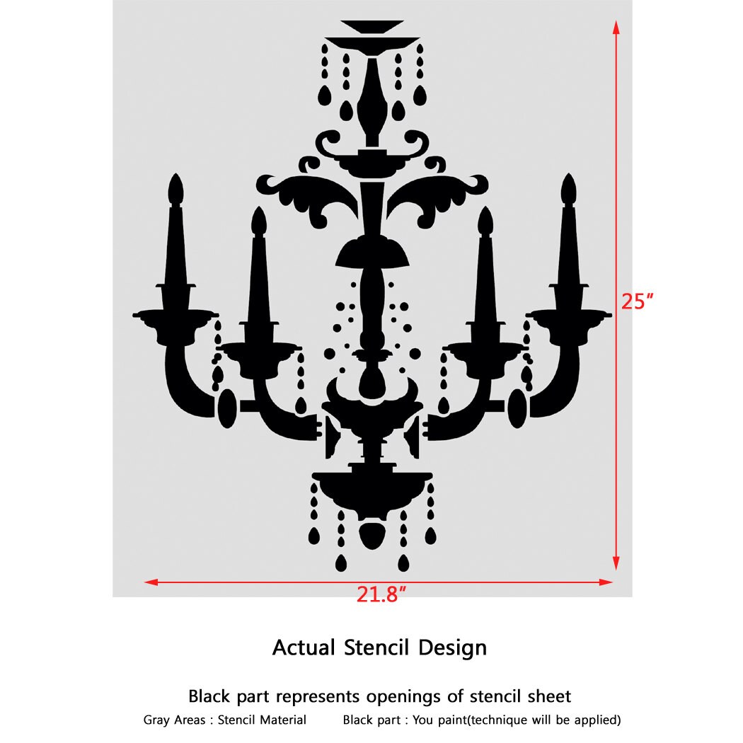 Chandelier Wall Stencil Beatrice for wall decorate Painting | Etsy