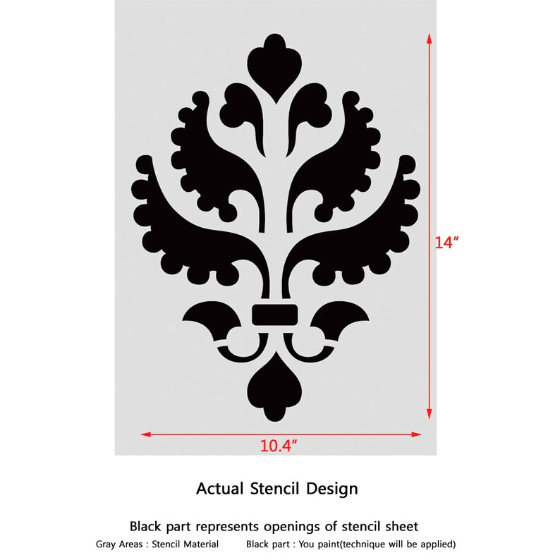Reusable Damask Wall Stencils Ace for Allover Wall DIY decor Etsy
