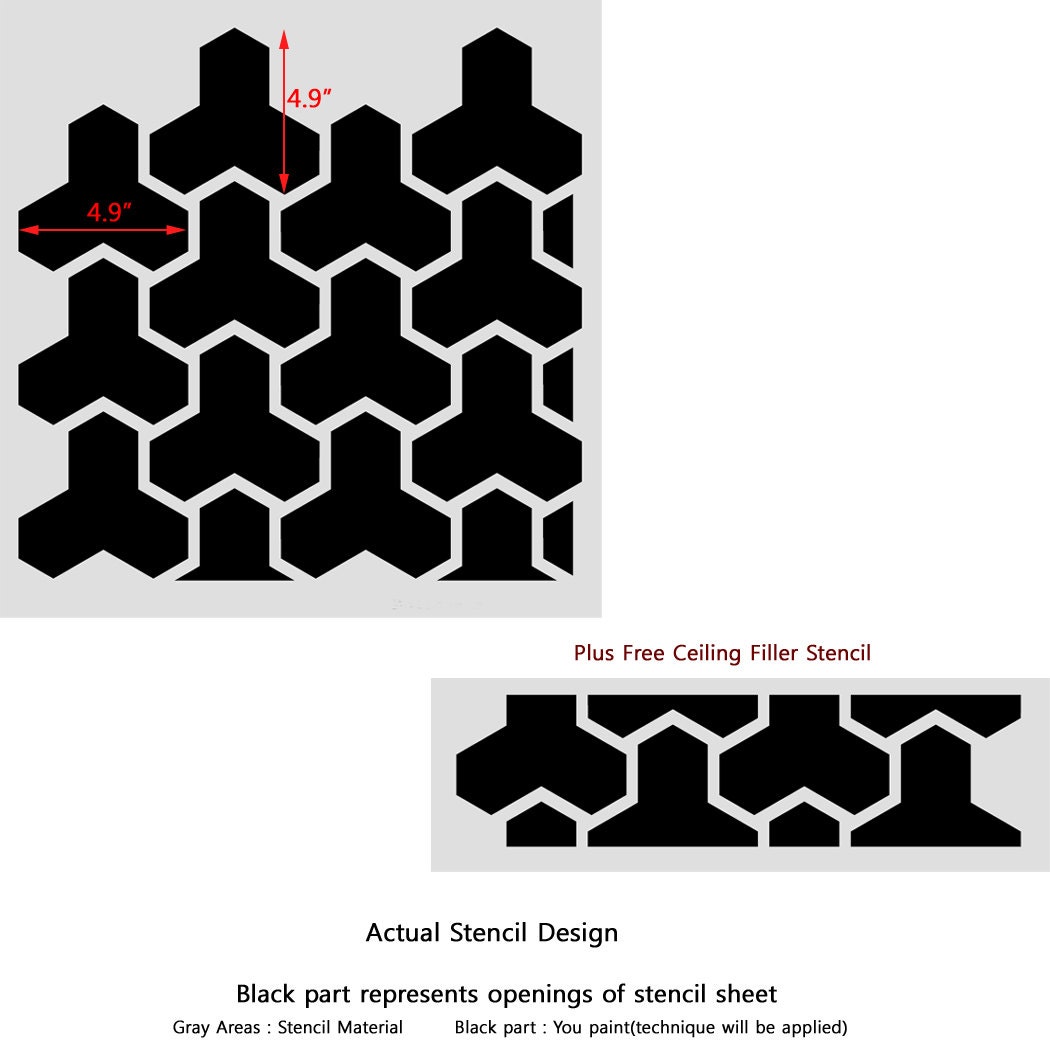Wall Moroccan Stencil Cordelia Reusable Stencils for DIY Decor Walls ...